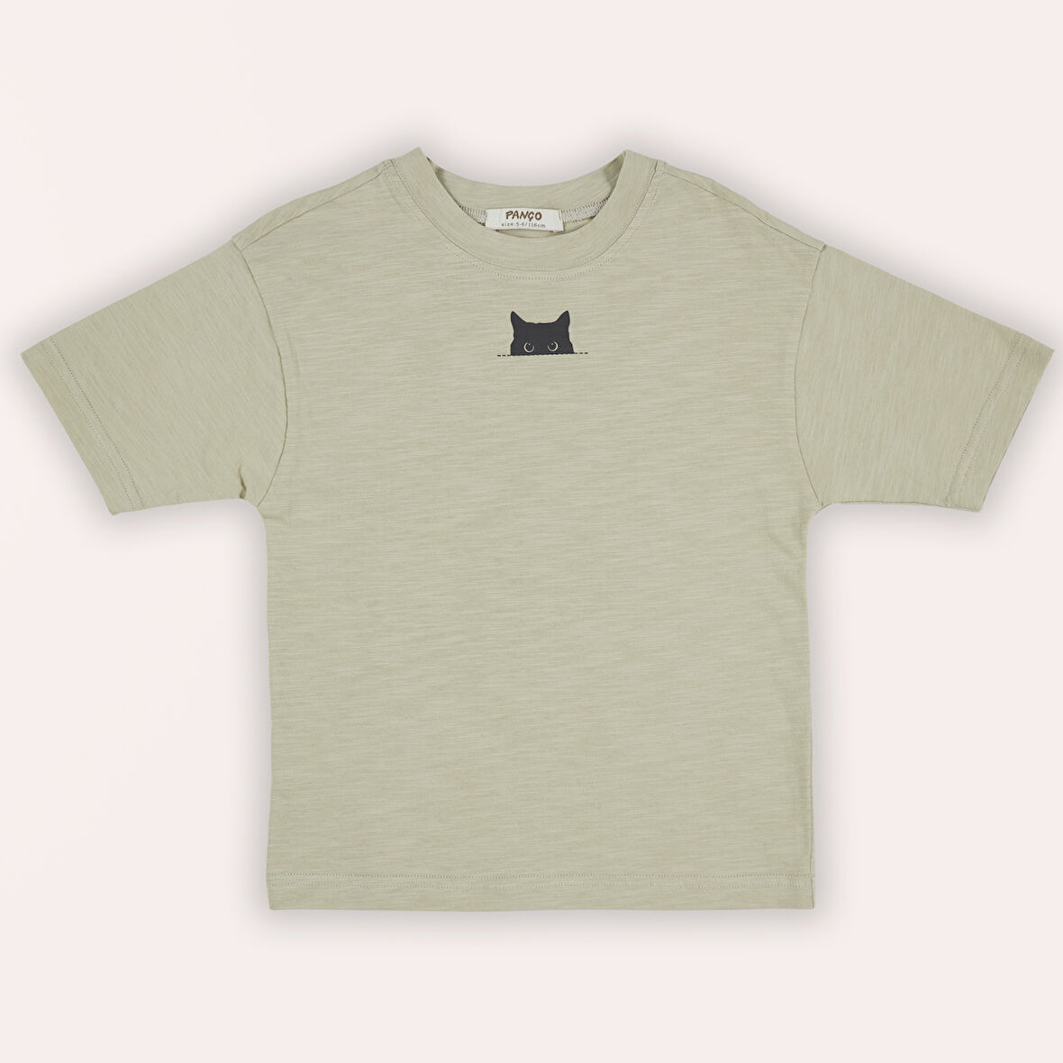 Erkek Çocuk Baskı Detaylı T- Shirt Açık Haki