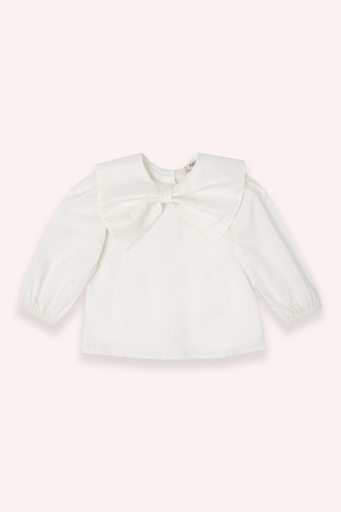 Kız Çocuk Fiyonk Detaylı Bluz Beyaz