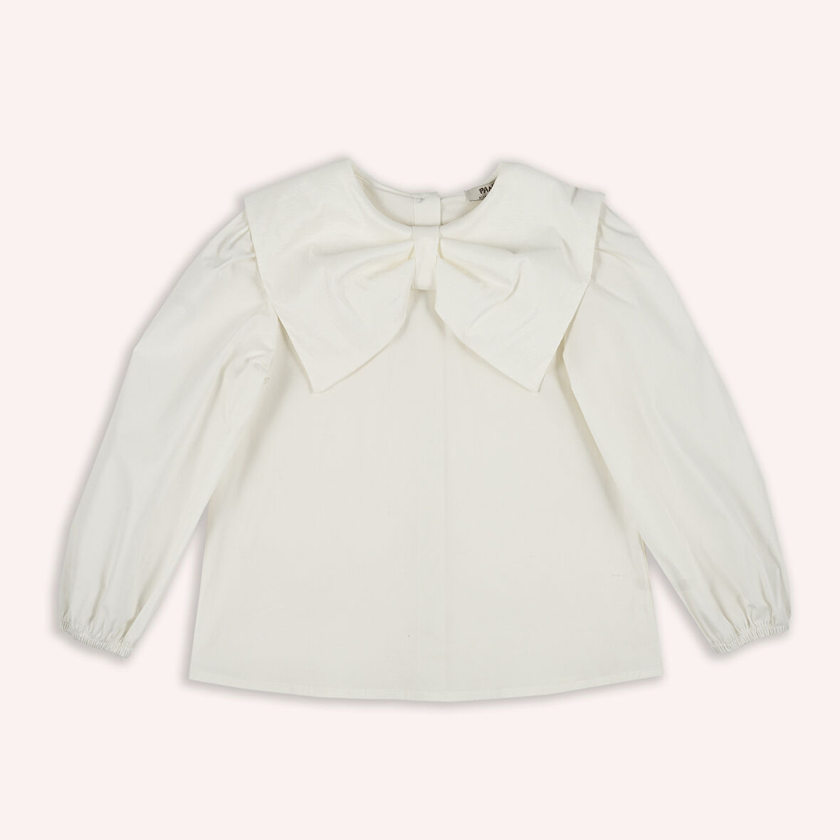 Kız Çocuk Fiyonk Detaylı Bluz Beyaz