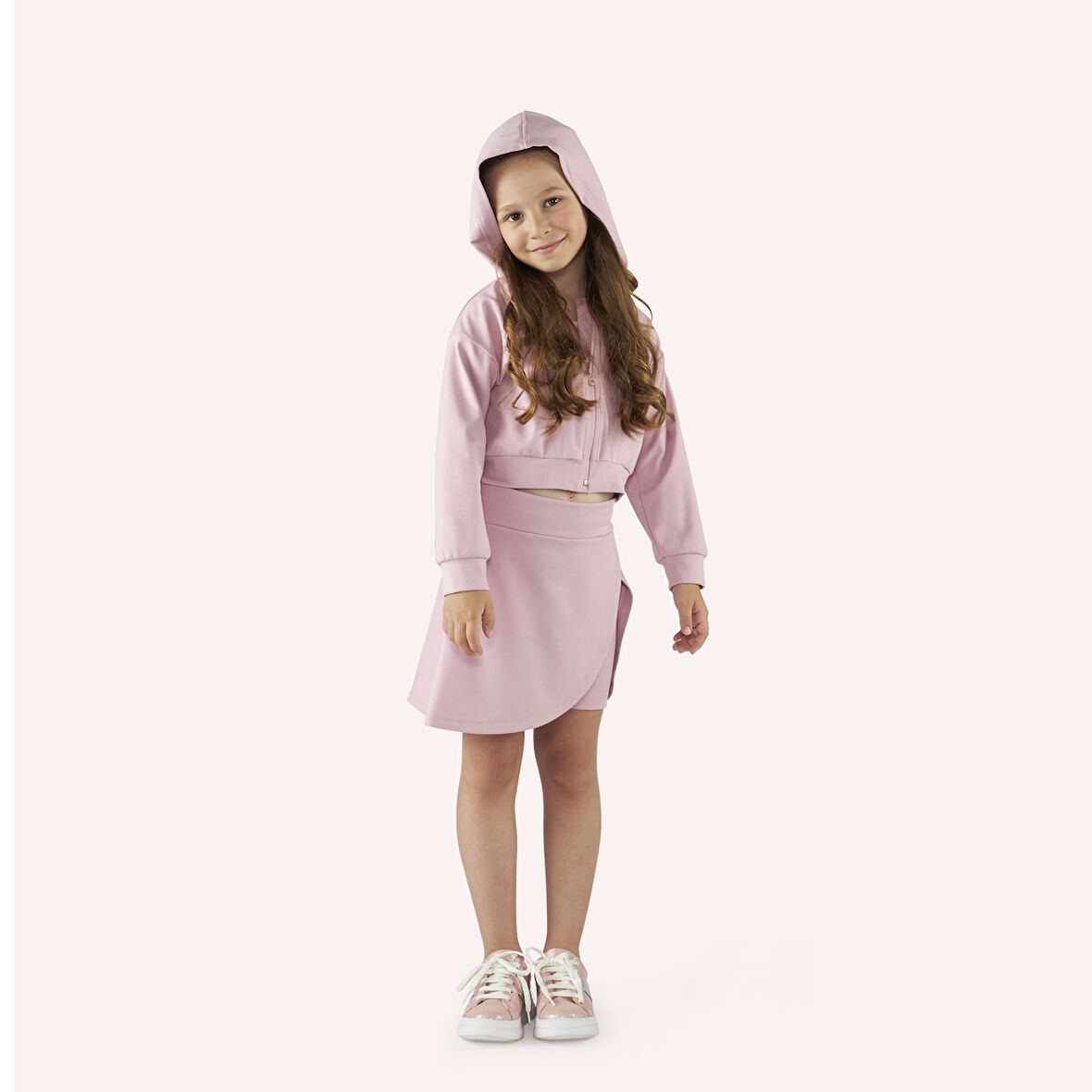 Kız Çocuk Baskı Detaylı Sweatshirt Pembe