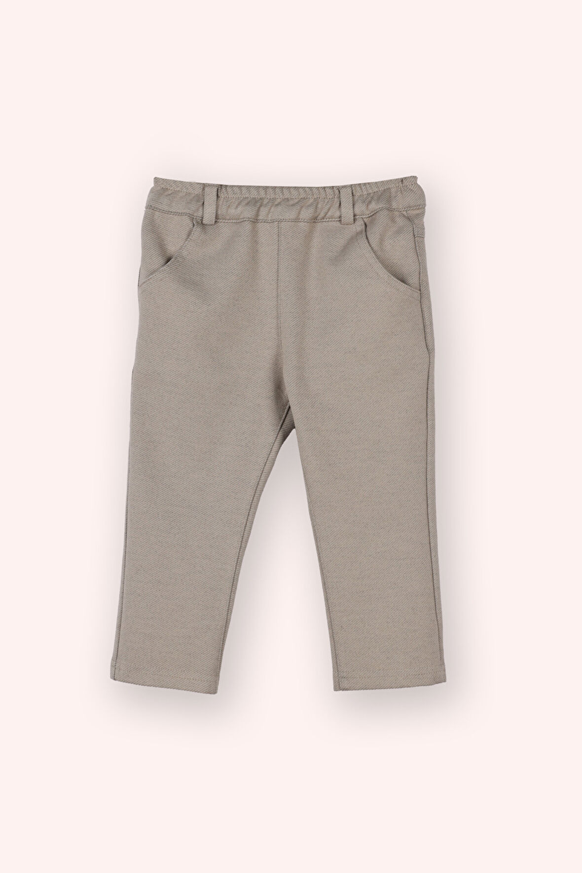 Erkek Çocuk Cepli Örme Pantolon Taş