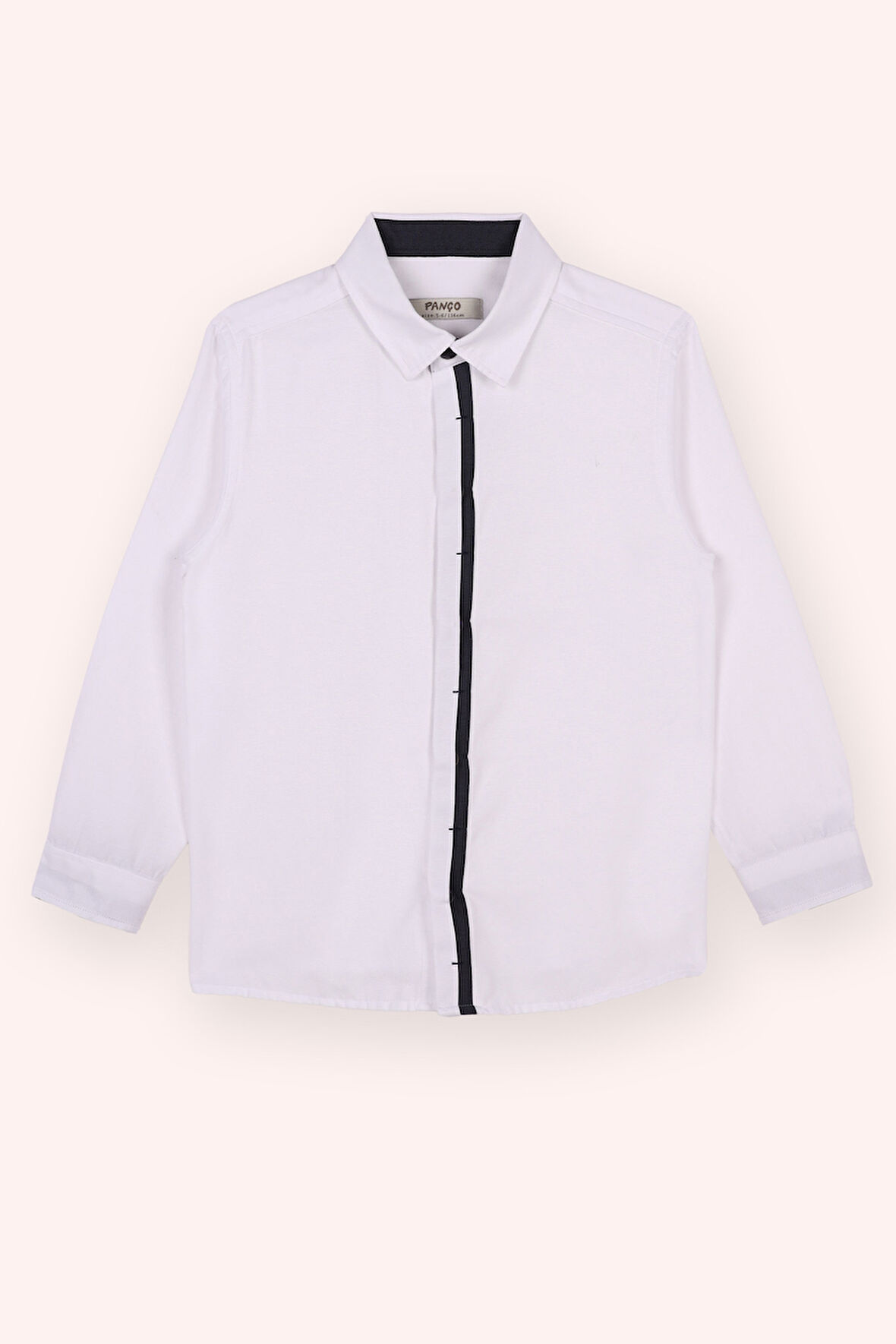 Erkek Çocuk Patı Bant Detaylı Gömlek Beyaz