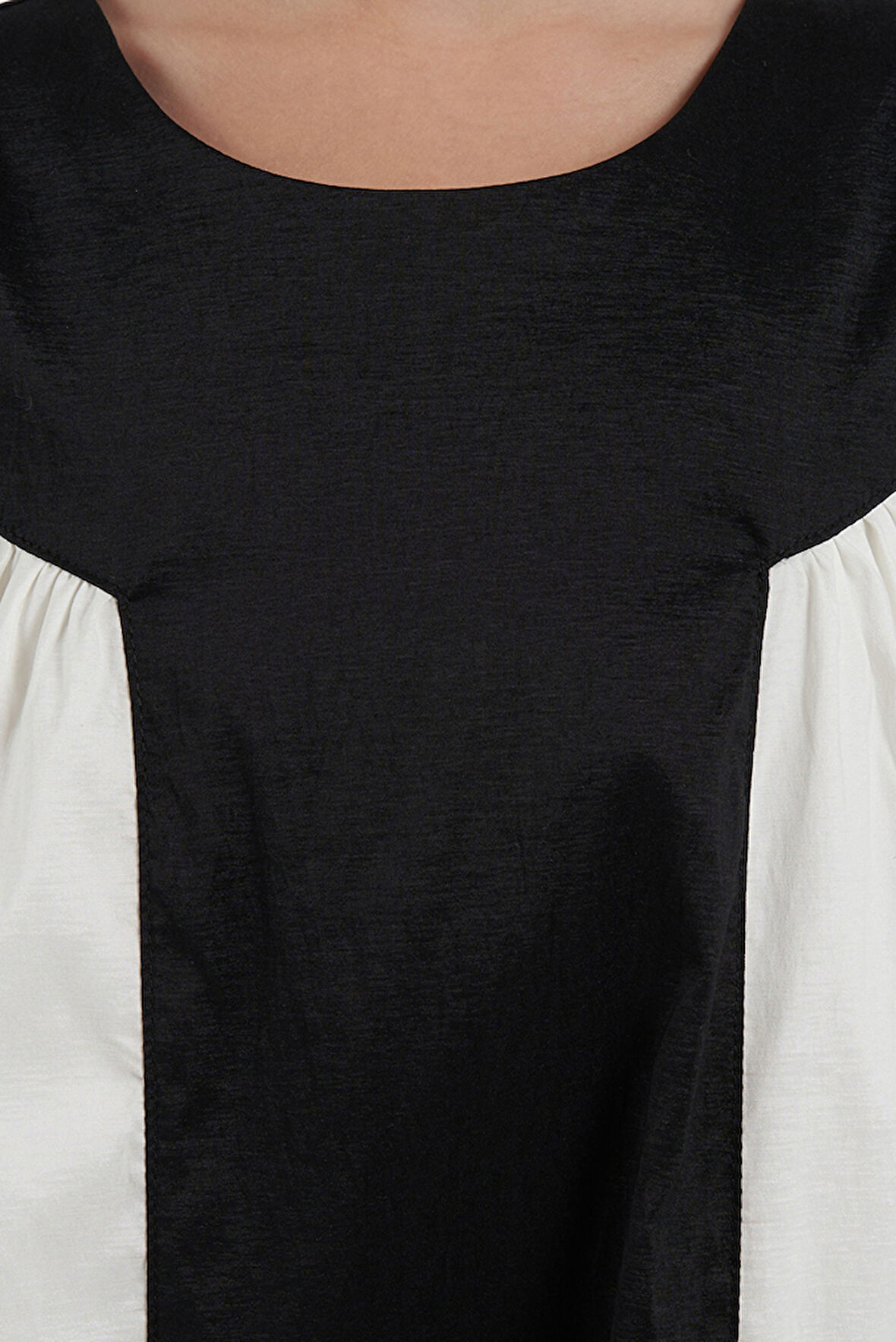 Kız Çocuk Kontrast Renkli Elbise Siyah