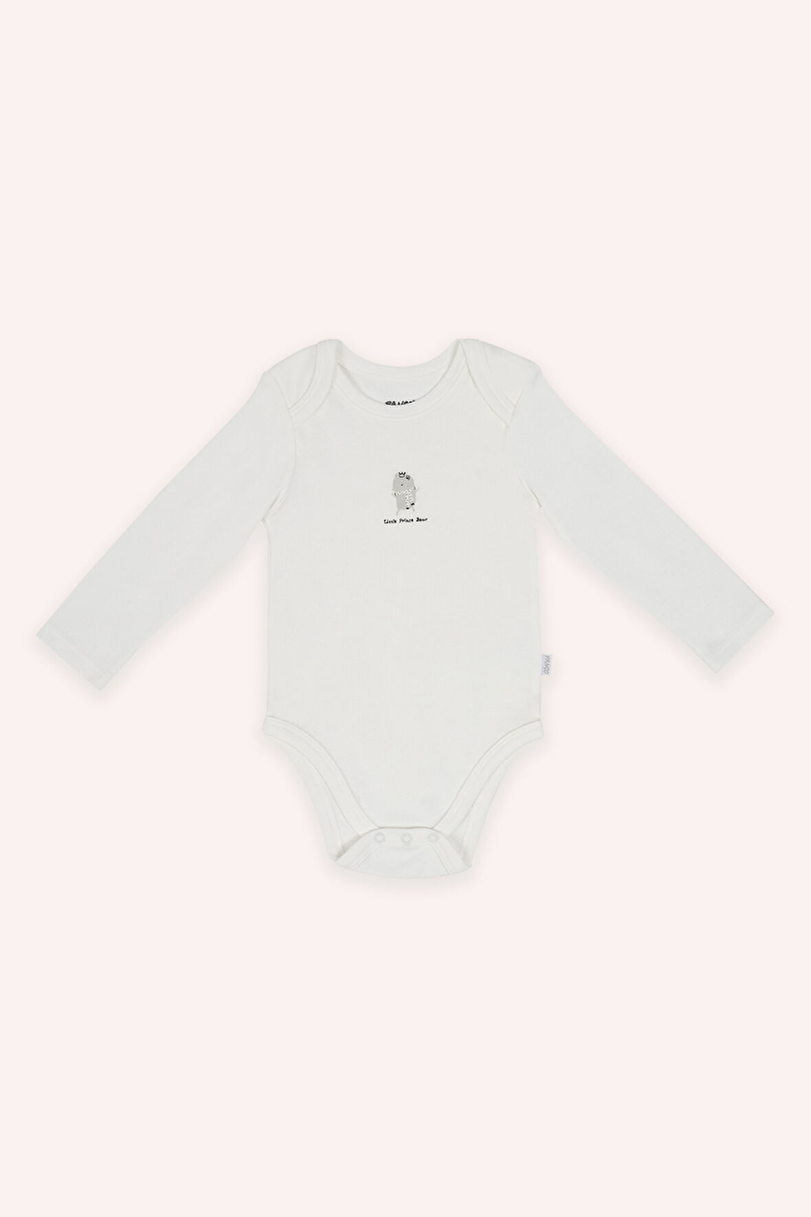 Erkek Çocuk Desenli Ve Düz 2'li Body Set Ekru