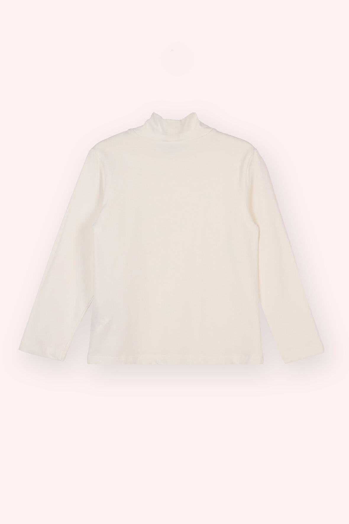 Kız Çocuk Yumuşak Dokulu Uzun Kollu T-Shirt Ekru