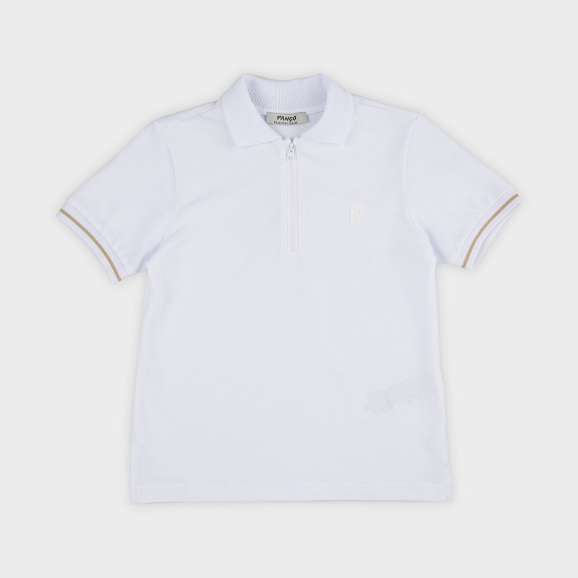Erkek Çocuk Yakalı Kısa Kollu Pike T-Shirt Bej