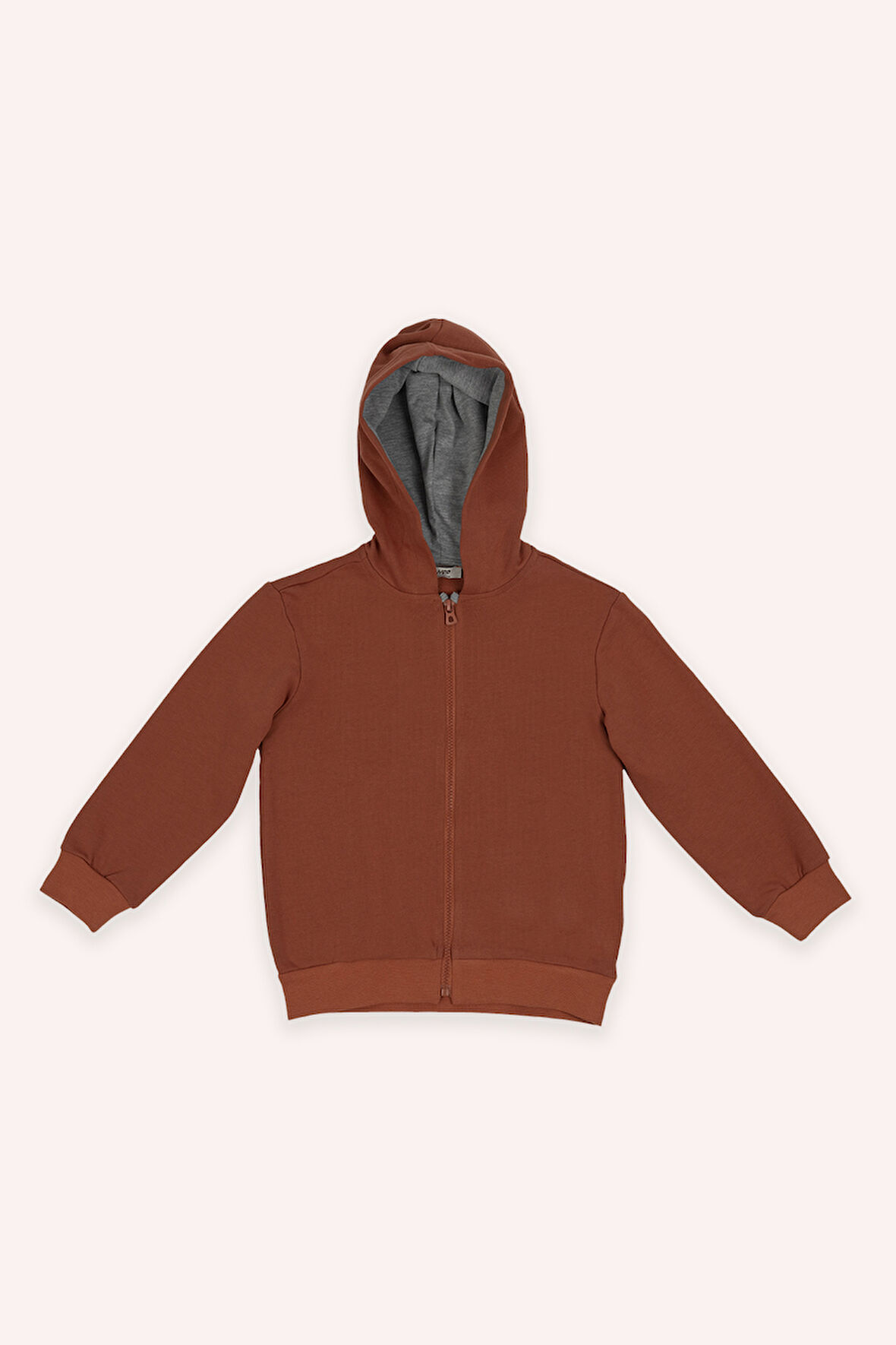 Erkek Çocuk Fermuarlı Sweatshirt Kiremit