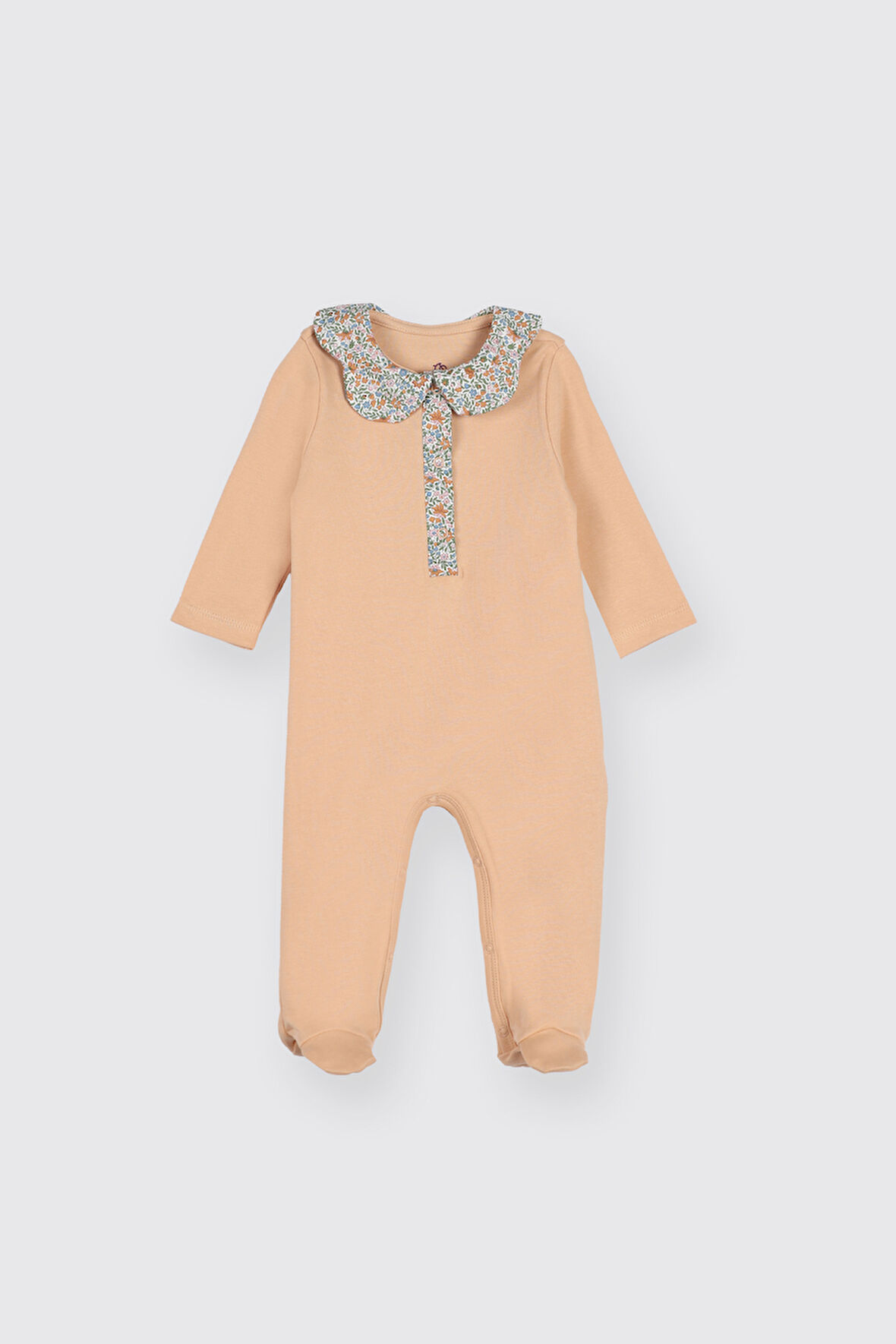 Kız Çocuk Yaka Detaylı Tulum Somon