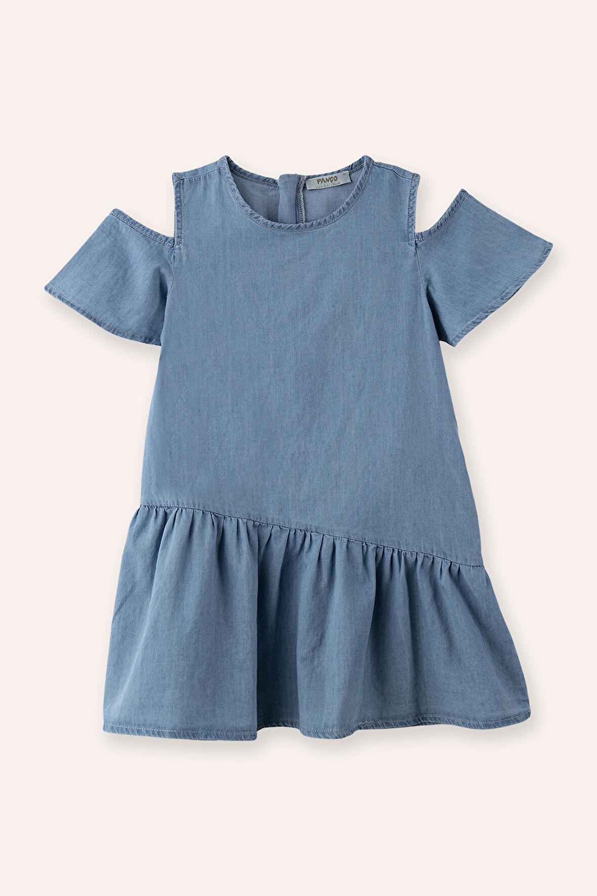 Kız Çocuk Denim Elbise Mavi