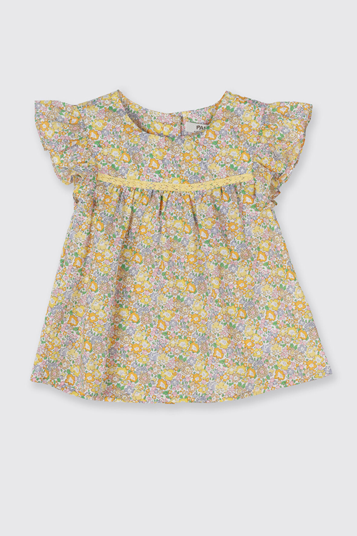 Kız Çocuk Çiçek Desenli Bluz Sarı