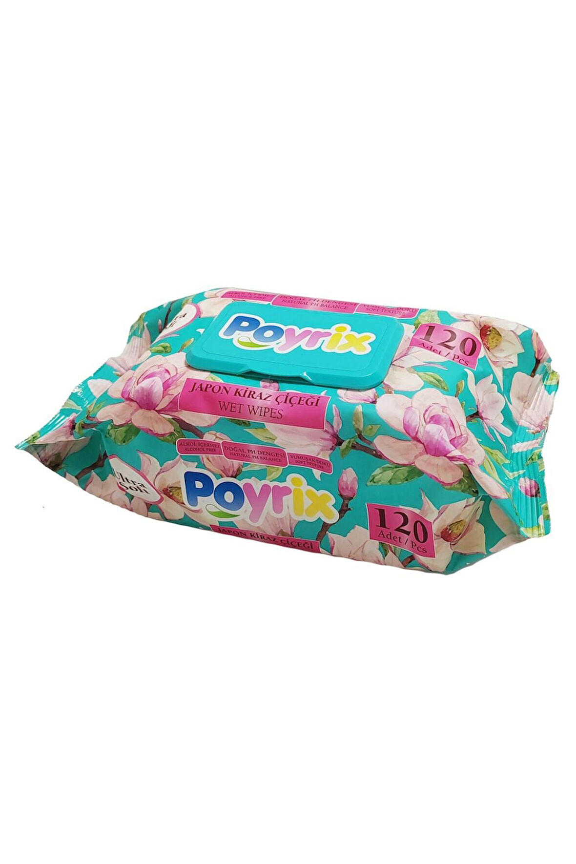 Poyrix Islak Havlu Japon Kiraz Çiçeği 120 Adet *12 Paket