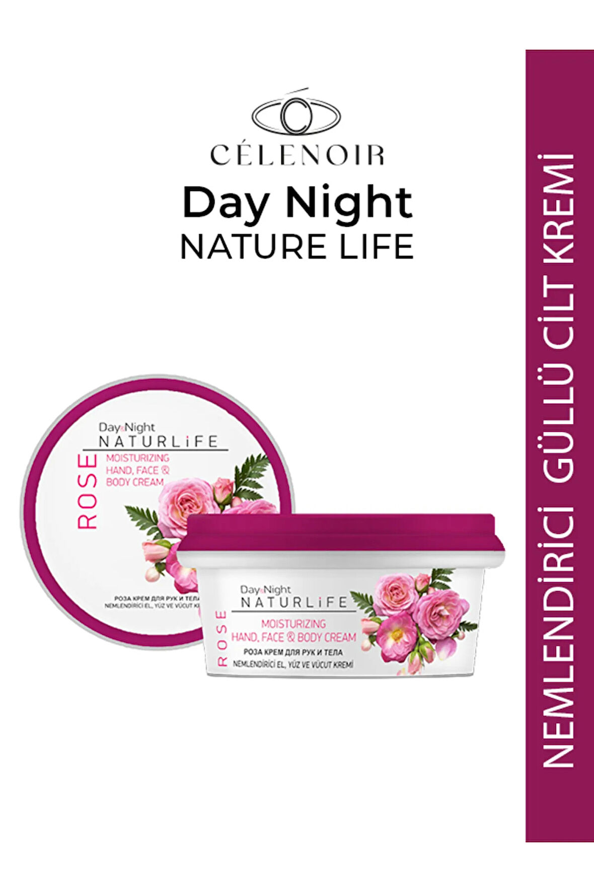 Celenoir Day & Night El Ve Vücut Kremi | Gül Özlü Günlük Bakım | 50ml