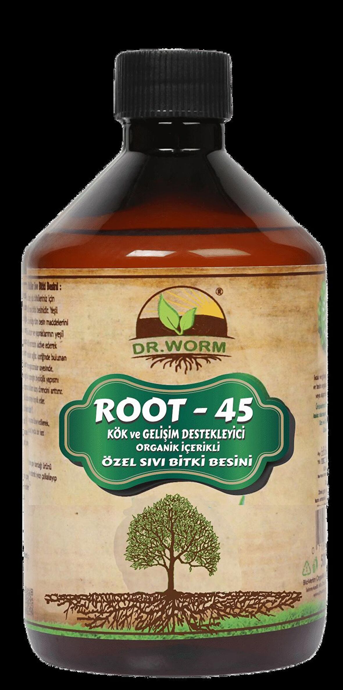 DR.WORM ROOT- 45 KÖKLENDİRİCİ & GELİŞİM DESTEKLEYİCİ ORGANİK İÇERİKLİ SIVI BİTKİ BESİNİ 500 ML