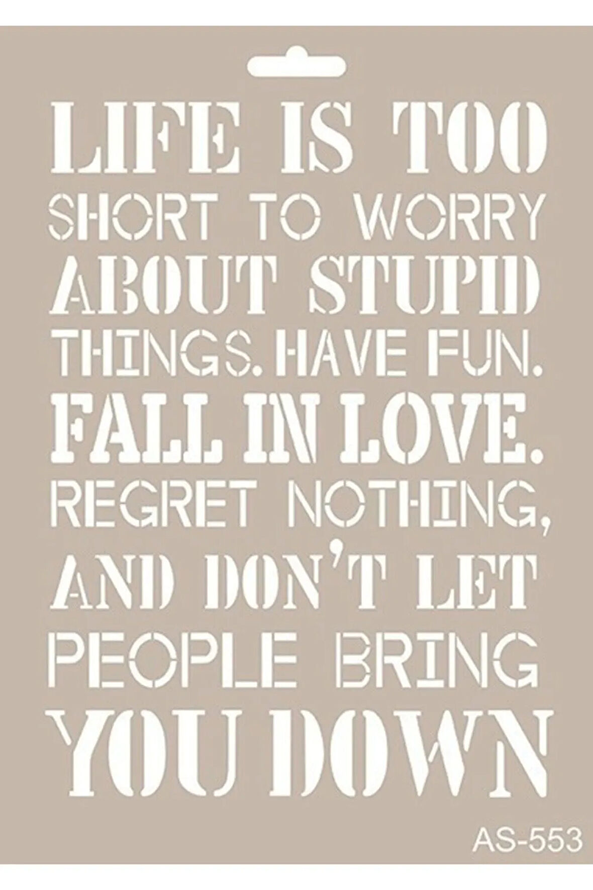 Yazı Model AS553 A4 Stencil