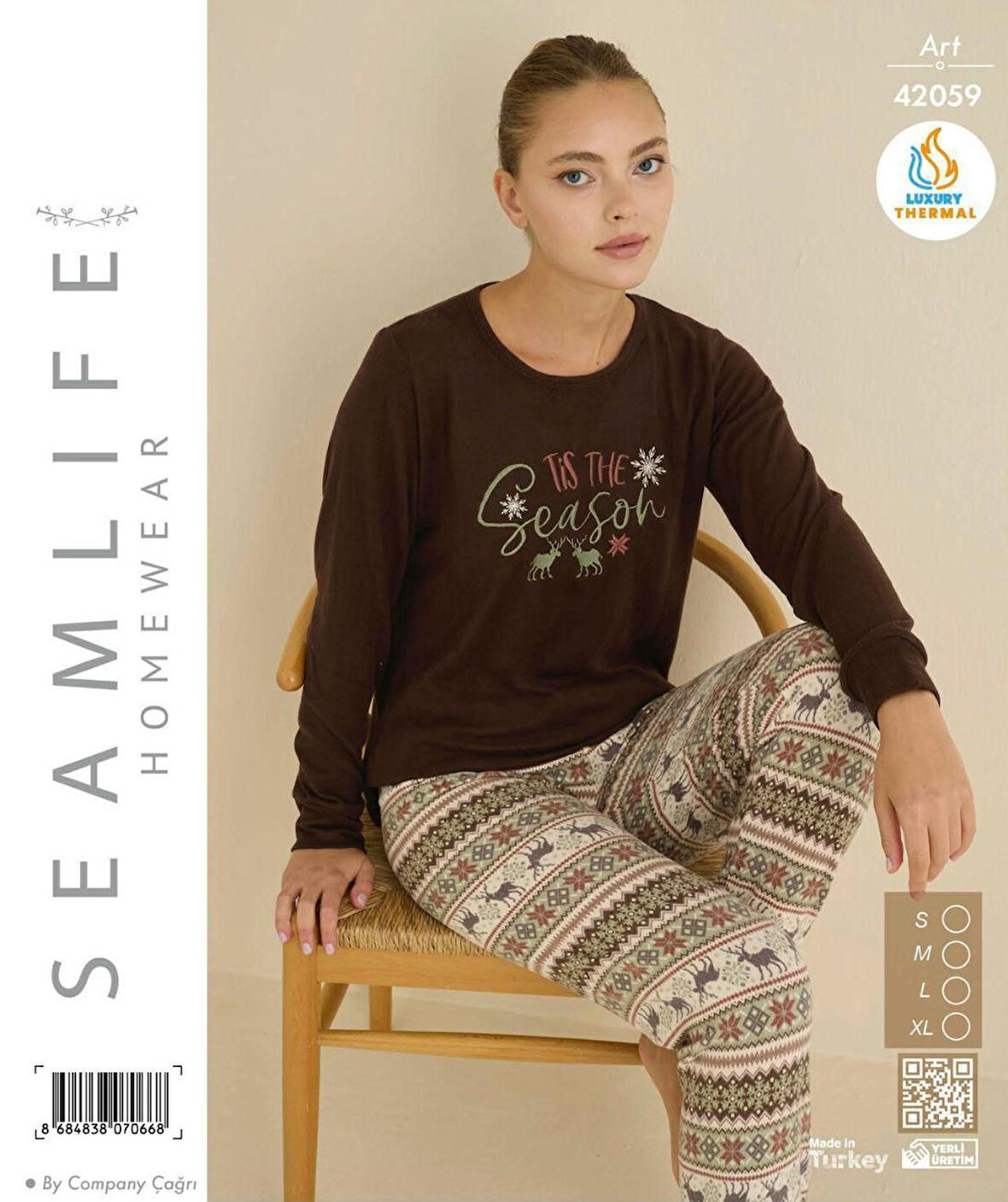 Seamlife Kadın Kışlık Termal Uzun Kollu Pijama Takımı