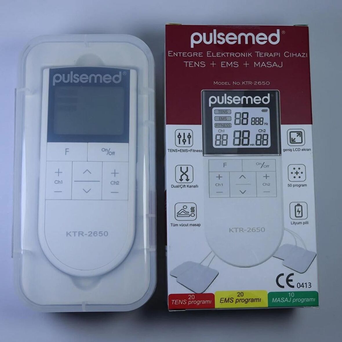 Pulsemed Entegre Elektronik Teraip Cihazı Tens-EMS-Masaj Özelliği Şarj Edilebilir