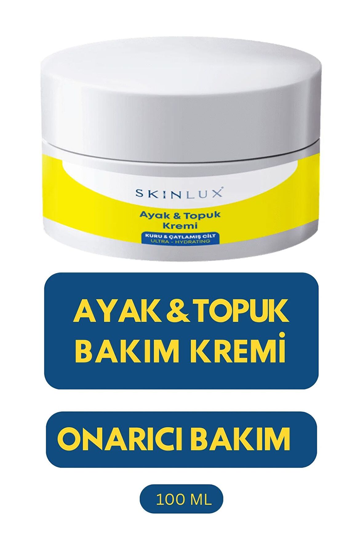 SKINLUX Ayak ve Topuk Bakım Kremi 100ML Kuru ve Çatlamış Cilt için Nemlendirici