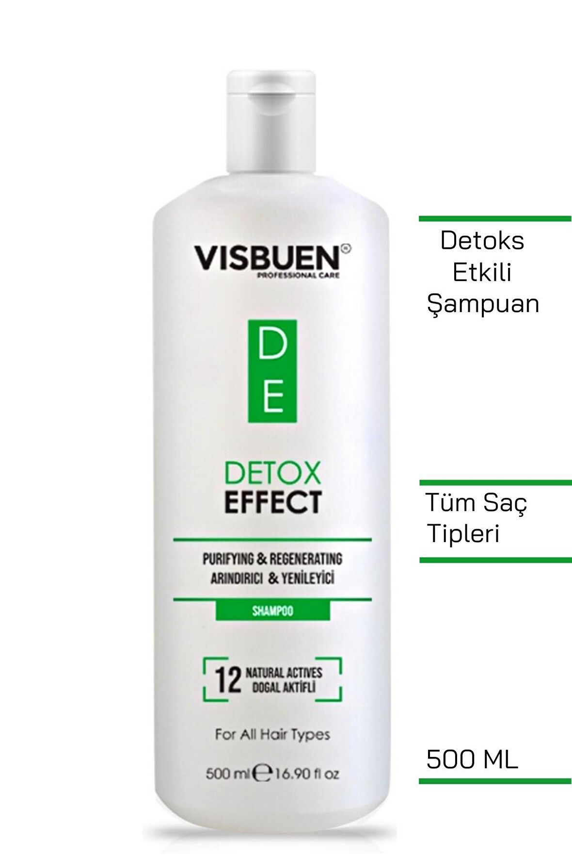 Detox Etkili 12 Doğal Aktifli Arındırıcı Onarıcı ve İşlem Öncesi Sonrası Koruyucu Tuzsuz Şampuan
