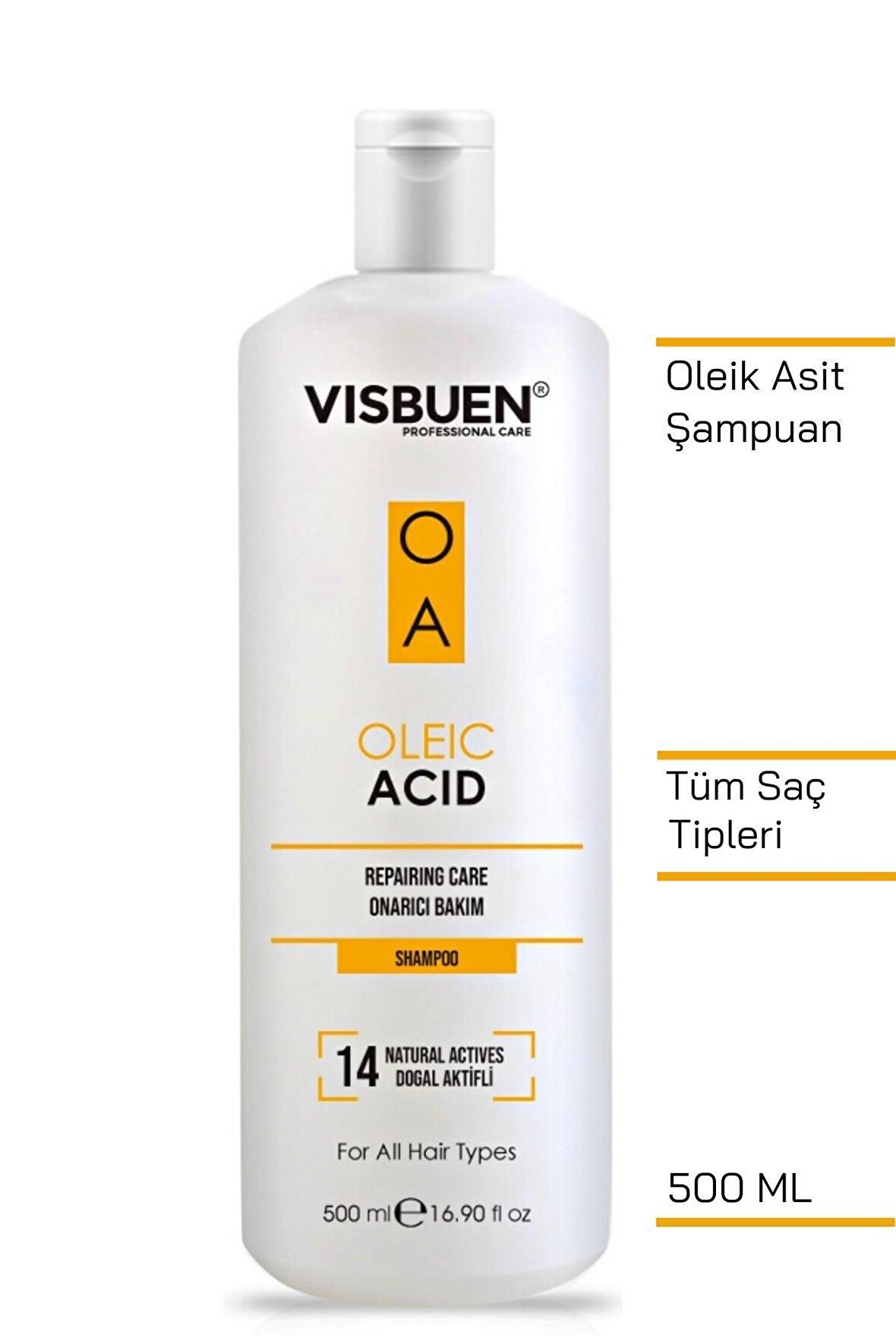 Oleik Asit 14 Doğal Aktifli Yıpranmış ve İşlem Görmüş Saçlar İçin Onarıcı Bakım Şampuanı