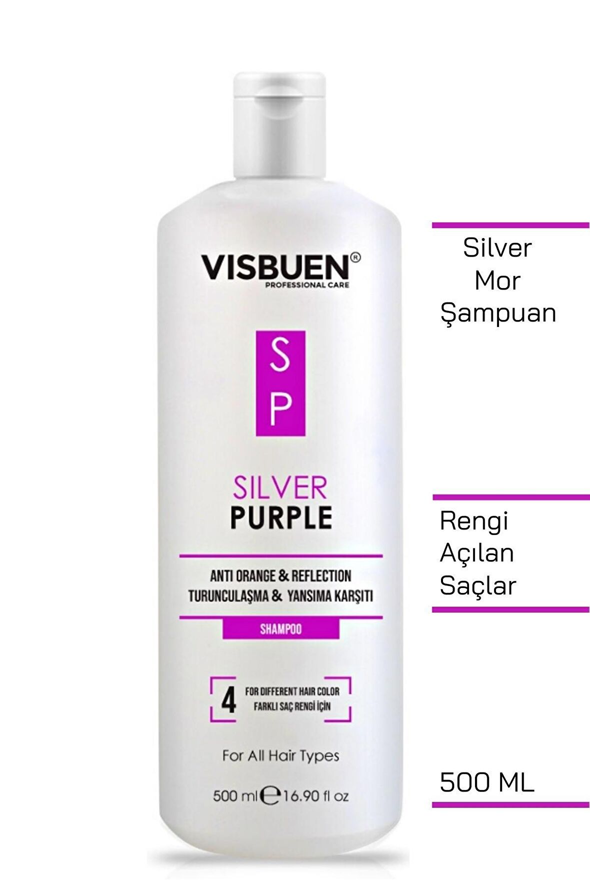 Silver Mor Şampuan Turunculaşma ve Yansıma Karşıtı Sarı Platin Gri Beyaz Kumral Saçlar İçin