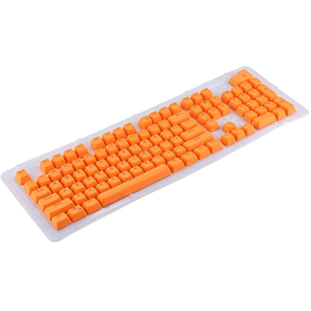 104 Tuş Universal Renkli Mekanik Klavye Tuş Takımı Kapağı Keycap Turuncu
