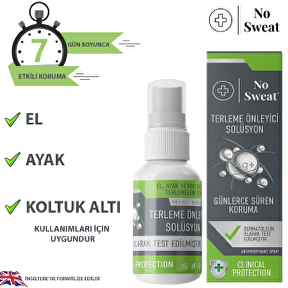 Terleme Önleyici Antiperspirant Spray-İz Bırakmaz-Gün Boyu Kuruluk-El,Ayak ve Koltuk Altı 50 ML ( 1 kutu )