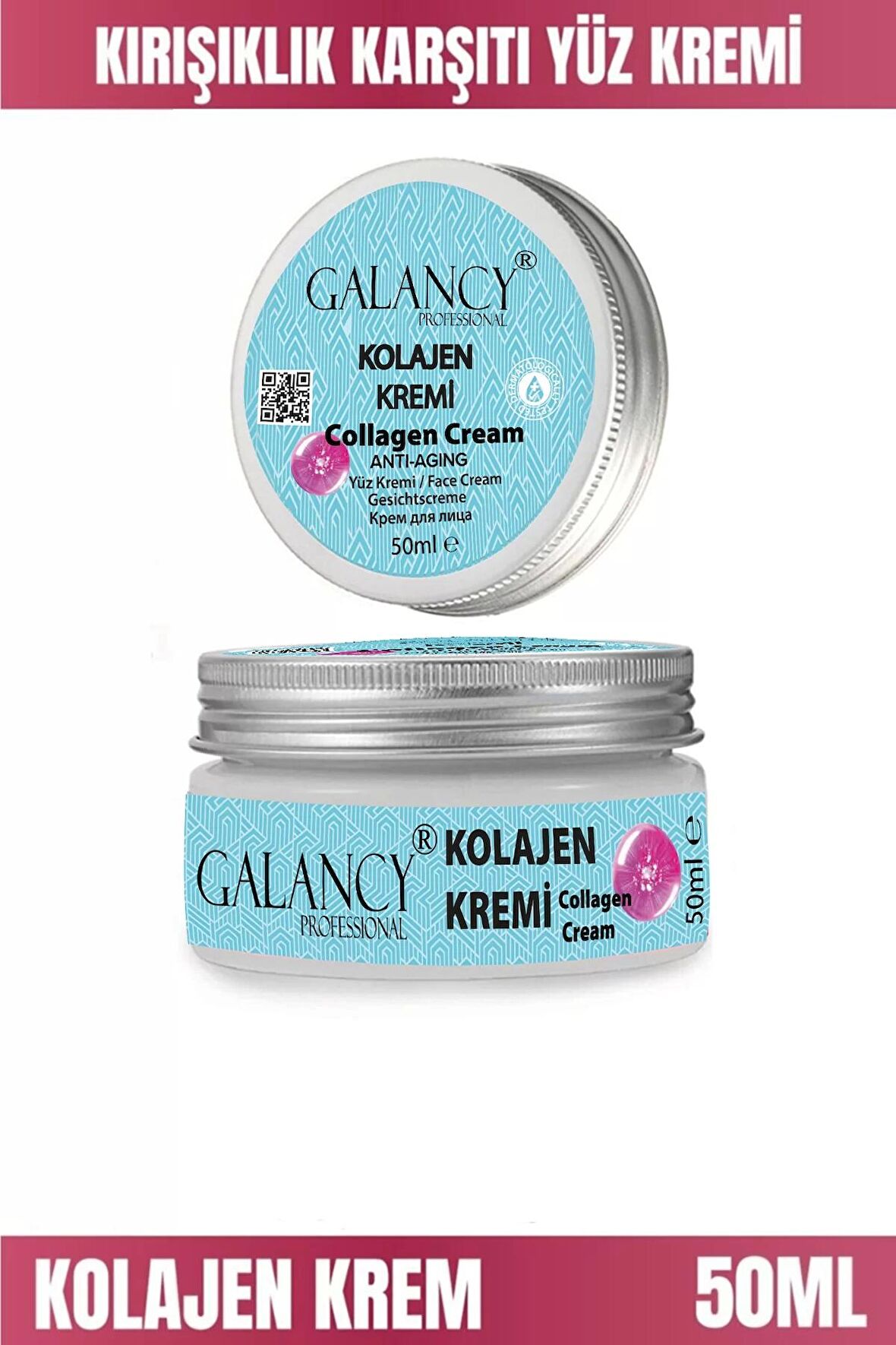 Yüz Kremi - AntiAging Kolajen Biopeptit Krem E Vitaminli Doğal Kolajen Kırışıklık Yüz Kremi 50ml