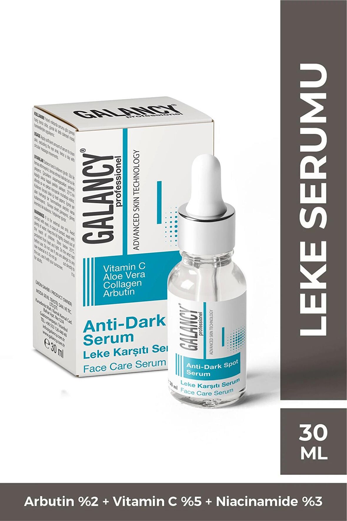 Anti-Dark Leke Serum 30 Ml Arbutin %2 + Vitamin C %5 + Niacinamide %3