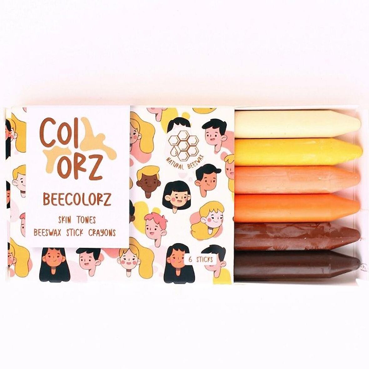 Colorz 6'lı Ten Renkleri Doğal Balmumu Sert Kalem Pastel Boya Seti