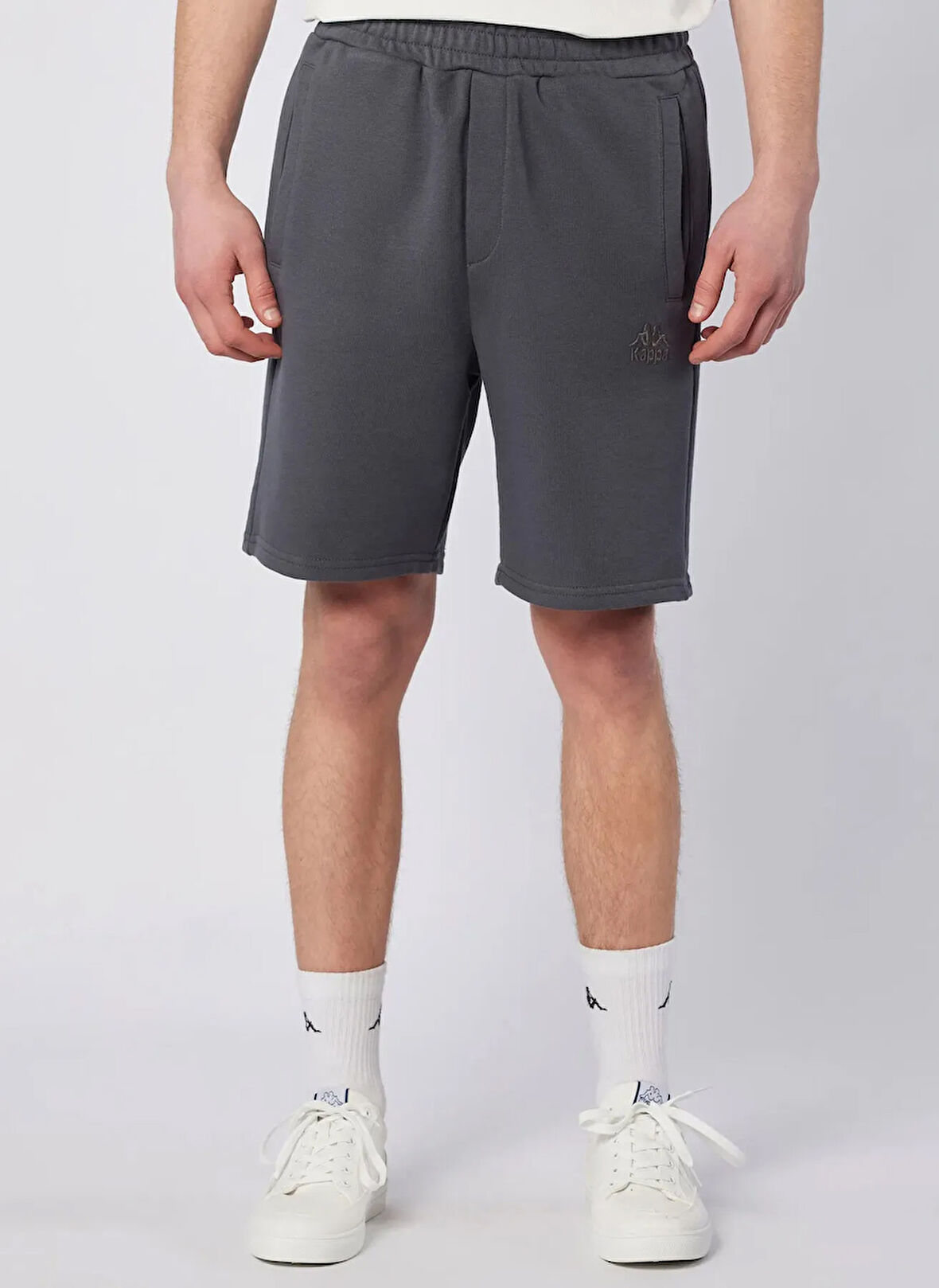 Kappa 351T11W-A3Q AUTHENTIC ELI Antrasit Lastikli Bel Regular Fit Düz Erkek Şort