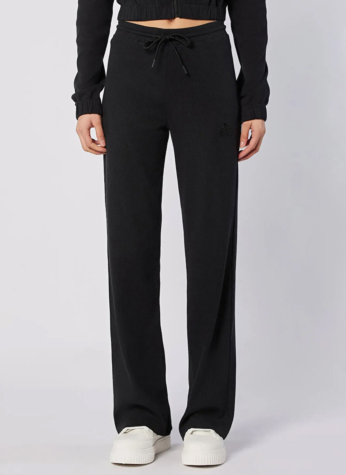 Kappa 311R3LW-005 LEDA PANT Siyah Lastikli Bel Comfort Fit Düz Kadın Eşofman Altı