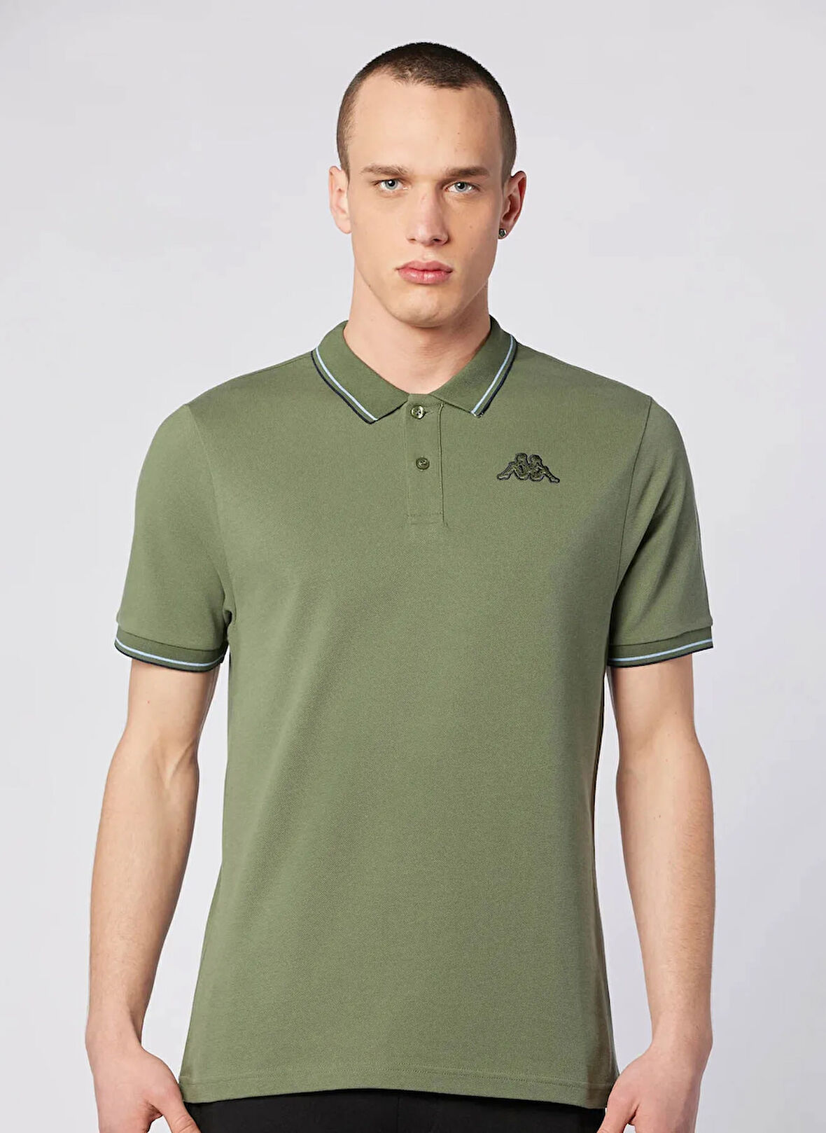 Kappa 311P6GW-AZ5 KORPO EZIO 2 TUR Haki Regular Fit Düz Erkek Polo T-Shirt