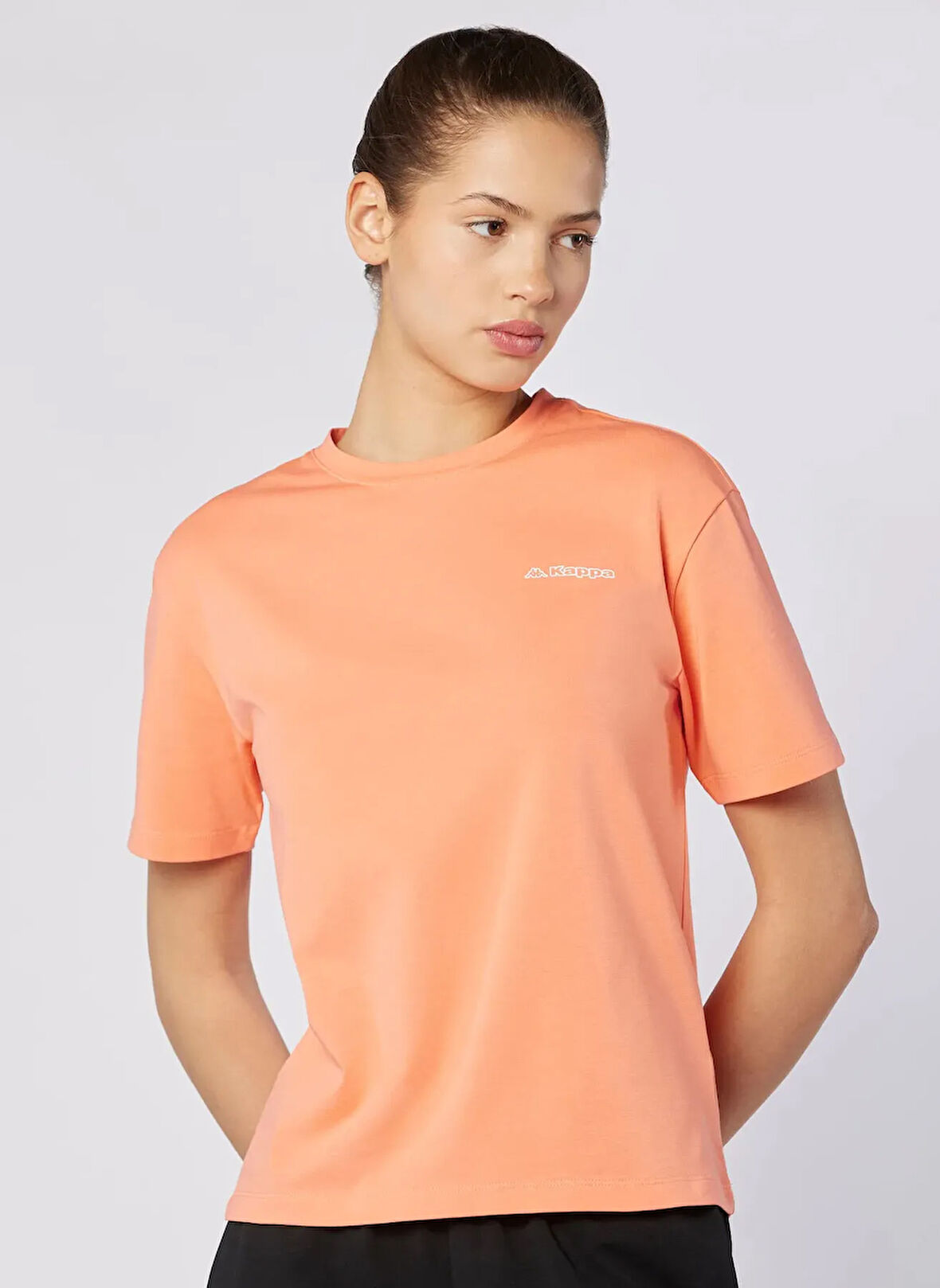 Kappa 351Z2XW-SMR JENDYNA Turuncu Yuvarlak Yaka Regular Fit Düz Kadın T-Shirt
