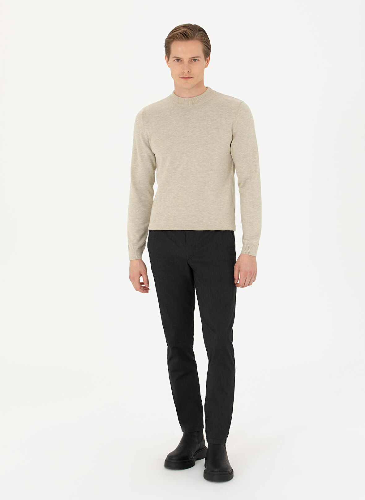 Cacharel Normal Bel Normal Paça Slim Fit Siyah Erkek Pantolon GISSE