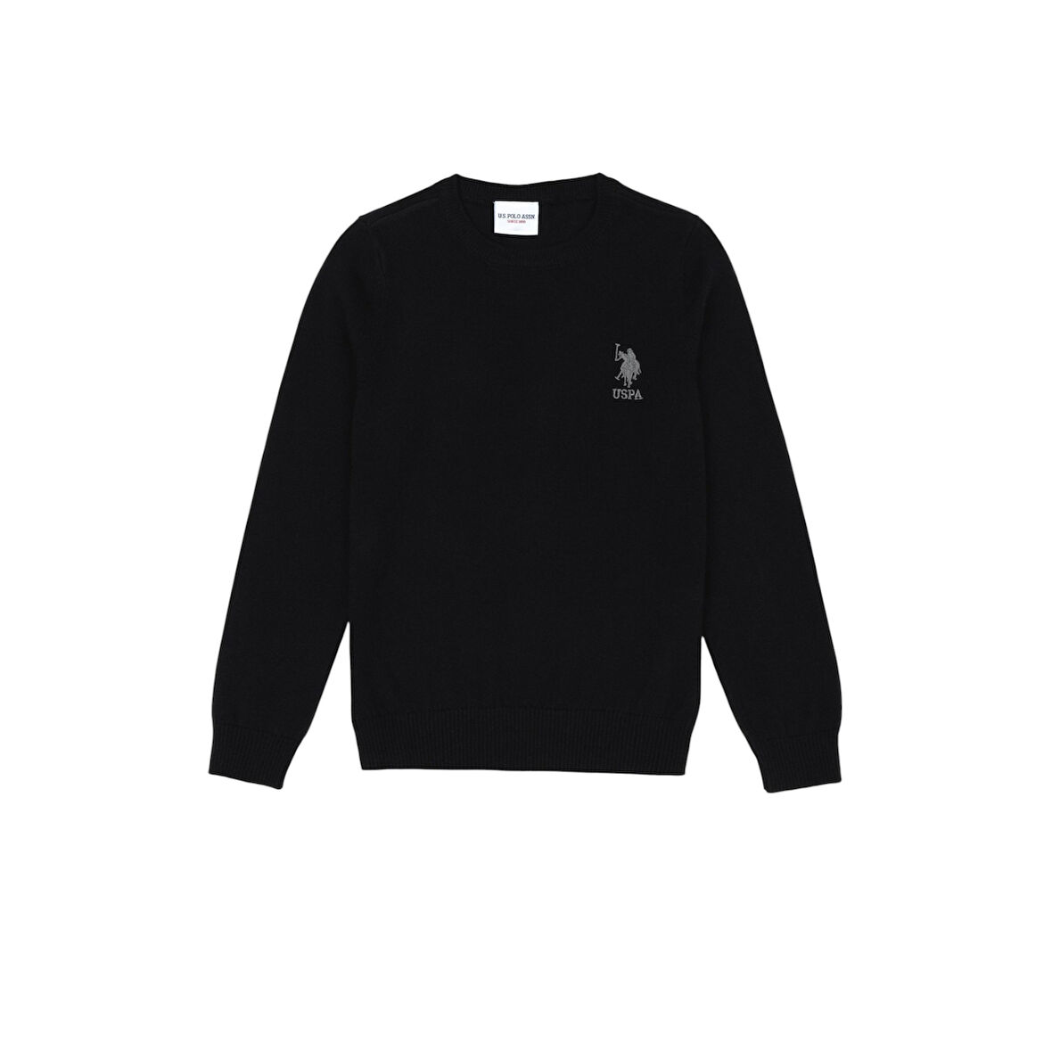 Bisiklet Yaka Slim Fit Siyah Erkek Çocuk Kazak