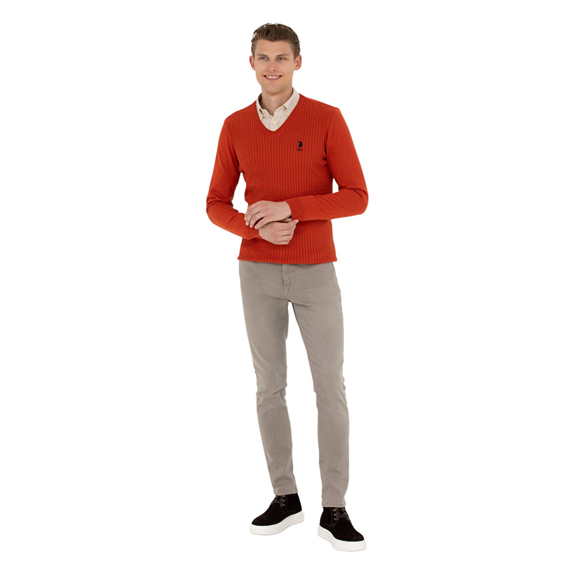 Erkek Kazak V Yaka Slim Fit 1629617