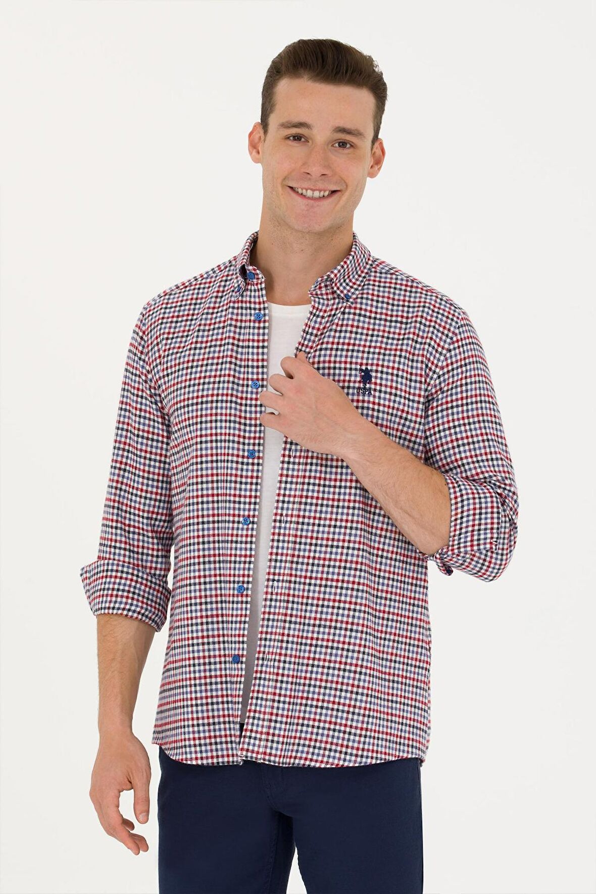 Us Polo Assn G081Gl004-1687155-Fw Erkek Regular Dokuma Gömlek