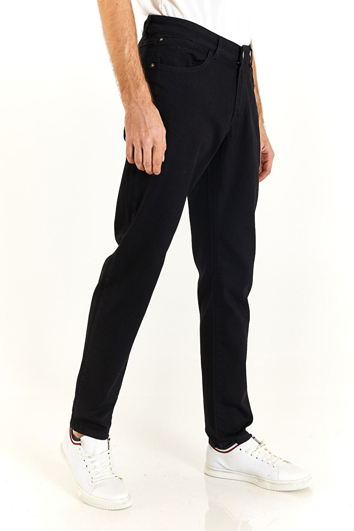 U.S POLO ASSN. ERKEK DOKUMA SLİM FİT SİYAH DENİM PANTOLON