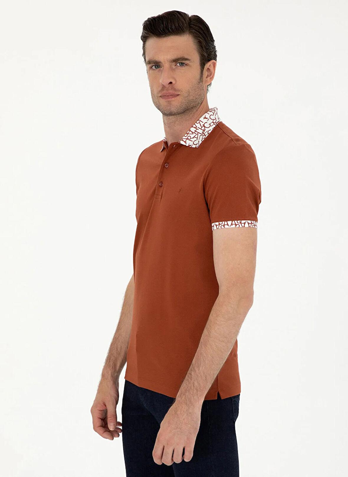 Cacharel Polo Yaka Düz Kiremit Erkek T-Shirt CHERRY