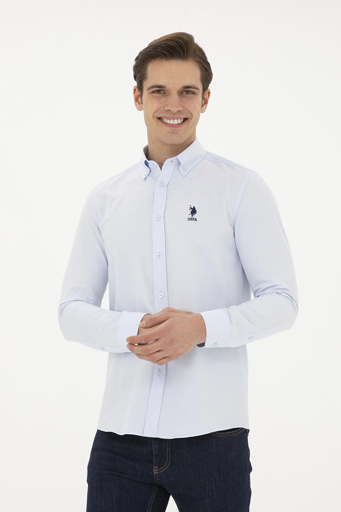 1829675 GOX024Y US Polo Assn Erkek Gömlek Açık Mavi