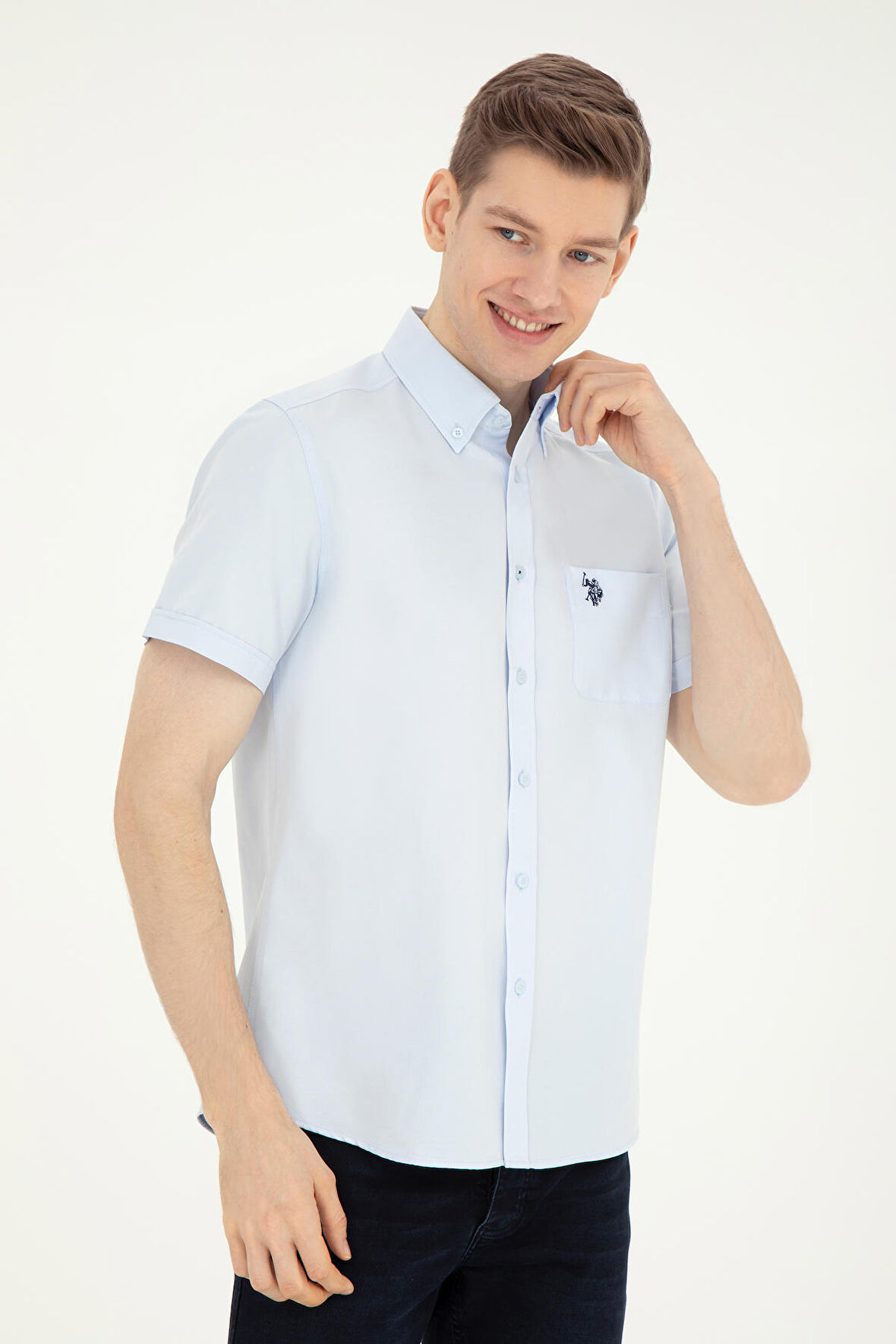 1829651 GOXY024Y US Polo Assn Erkek Gömlek Açık Mavi