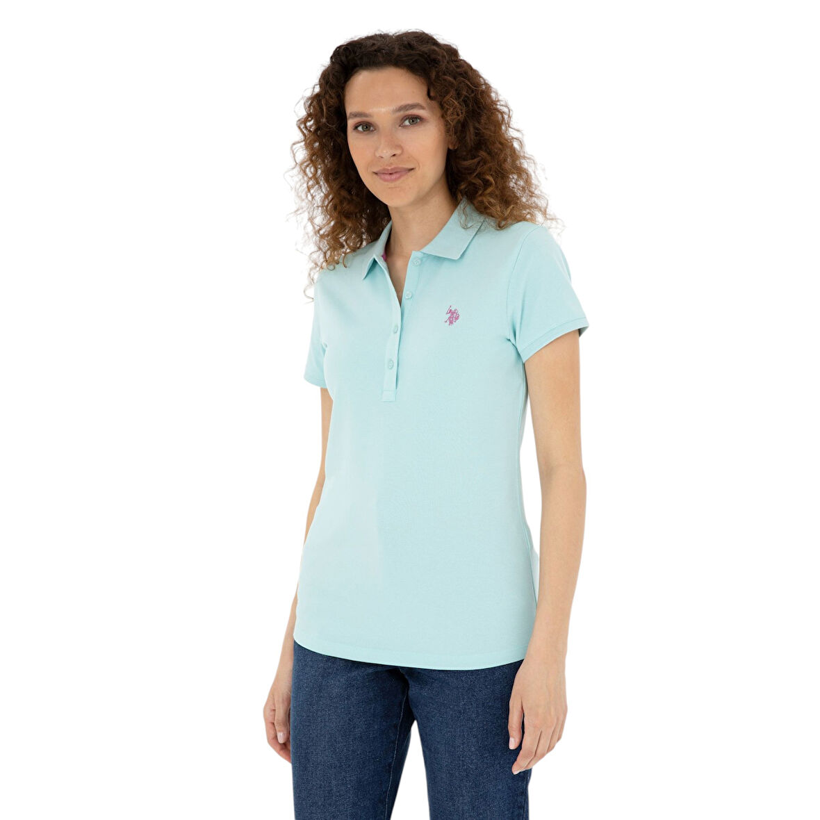 Kadın Basic Polo Yaka Tişört