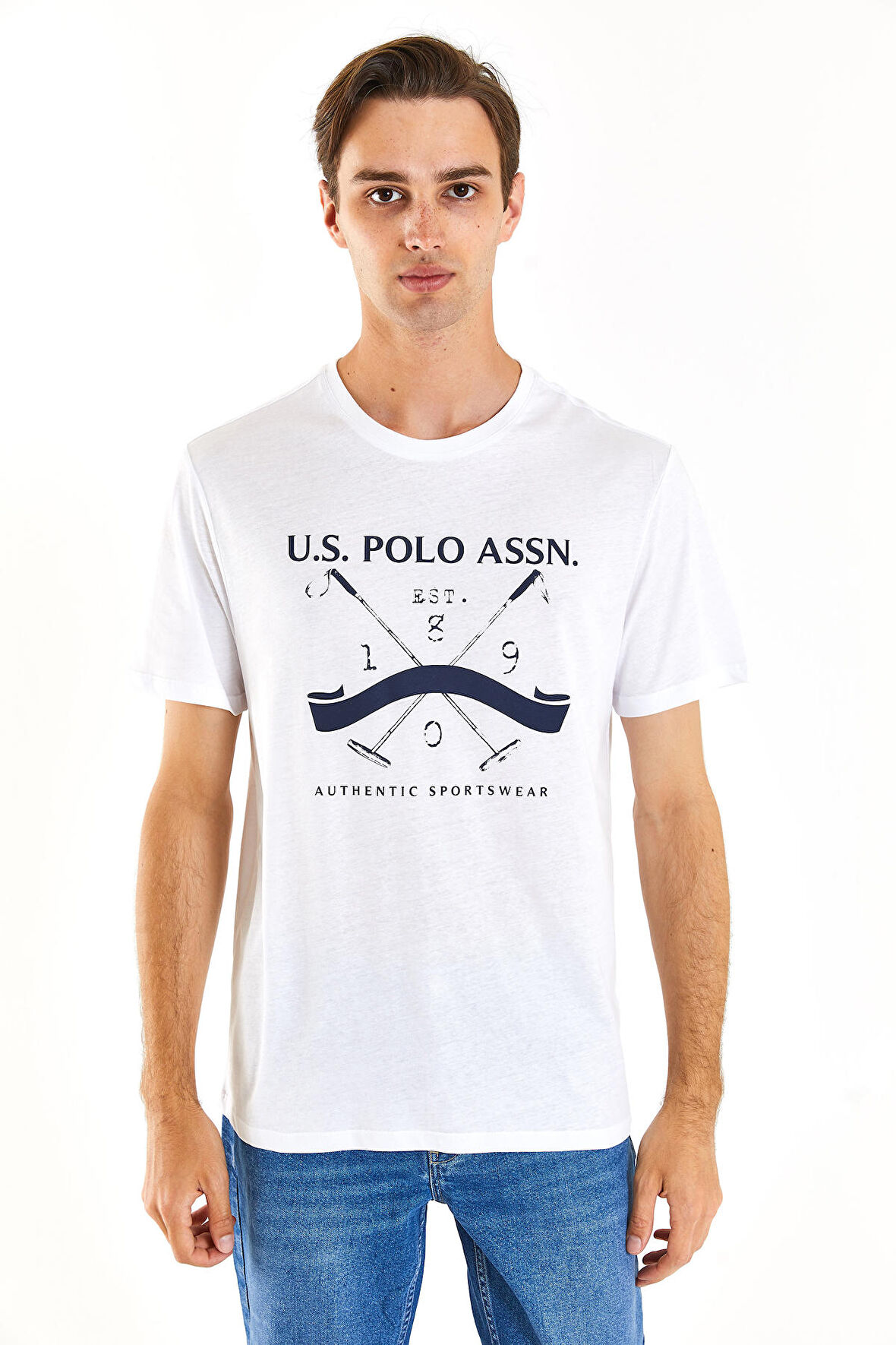 1823896 EMAS US Polo Assn Erkek T-shirt Beyaz