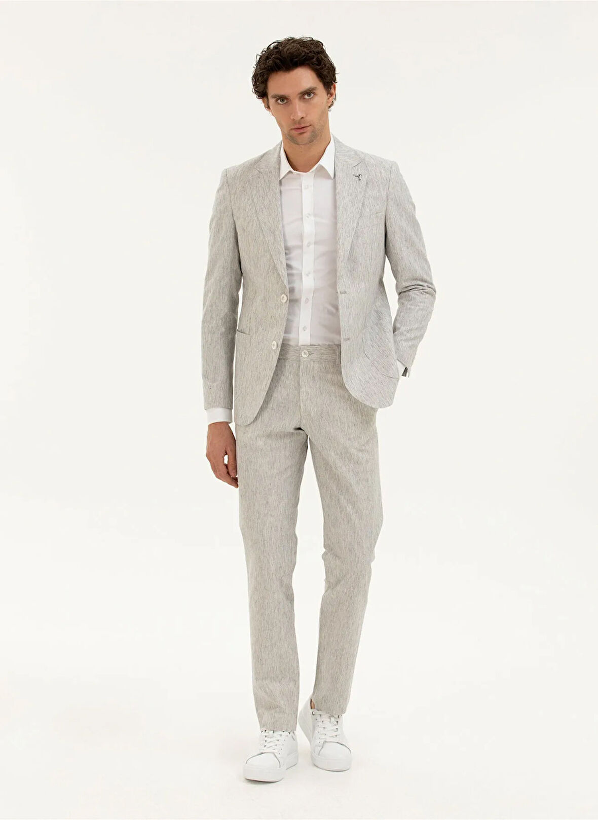 Cacharel Normal Bel Normal Paça Slim Fit Açık Gri Erkek Pantolon OLIVA/P