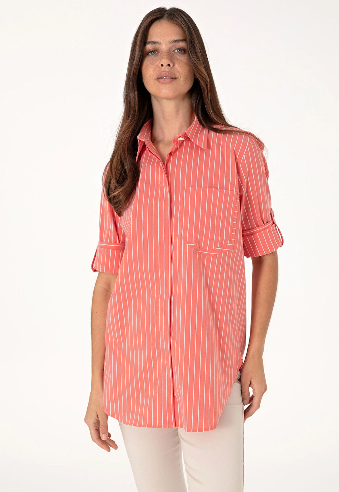U.S. Polo Assn. Kırmızı Kadın Comfort Fit Gömlek DMK.2102514LIPPE.