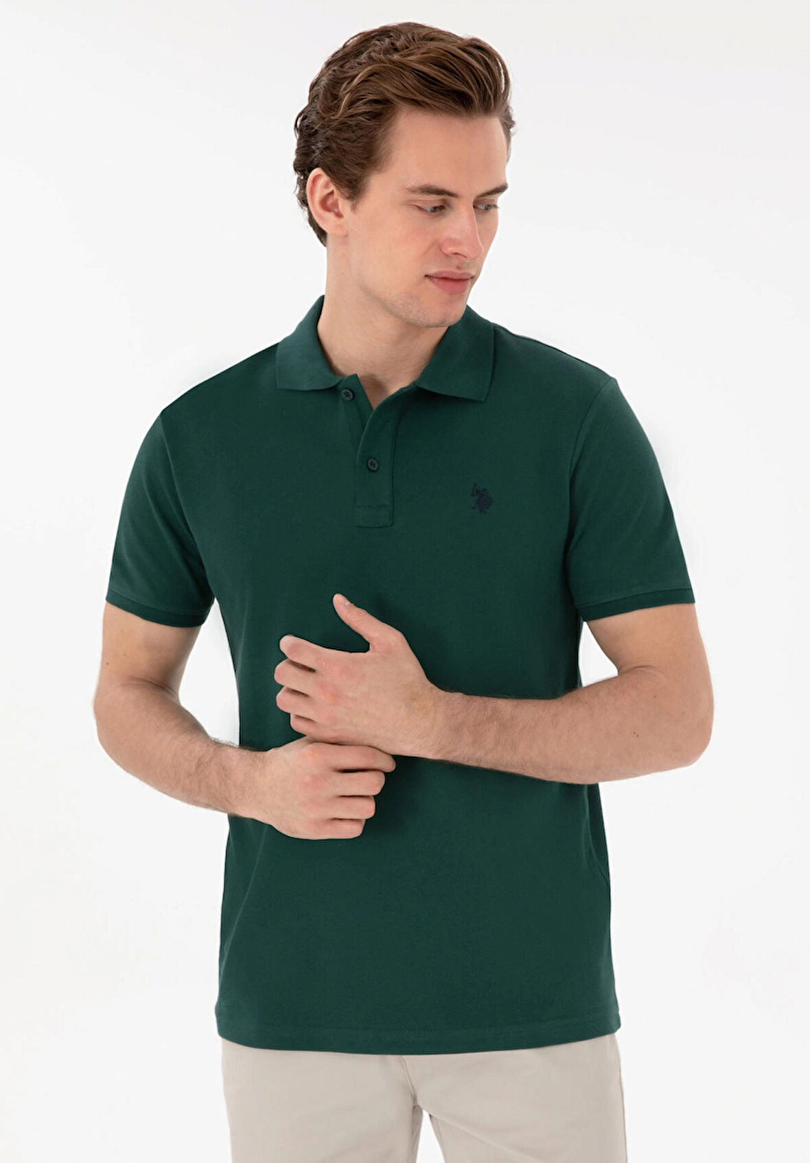 U.S. Polo Assn. Koyu Yeşil Erkek Slim Fit T-Shirt DMK.GTP04IY024