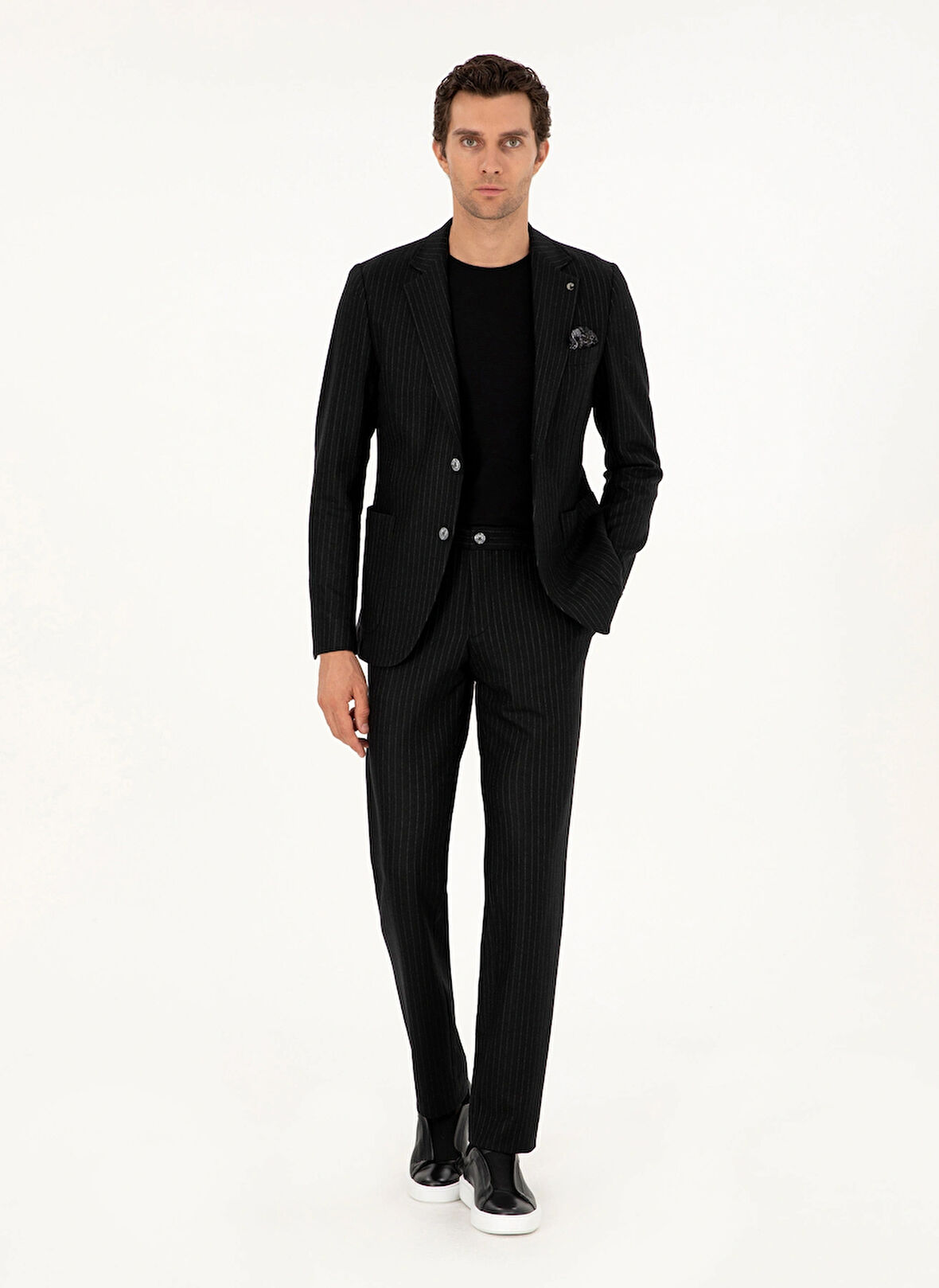 Cacharel Normal Bel Slim Fit Siyah Erkek Takım Elbise TALIA