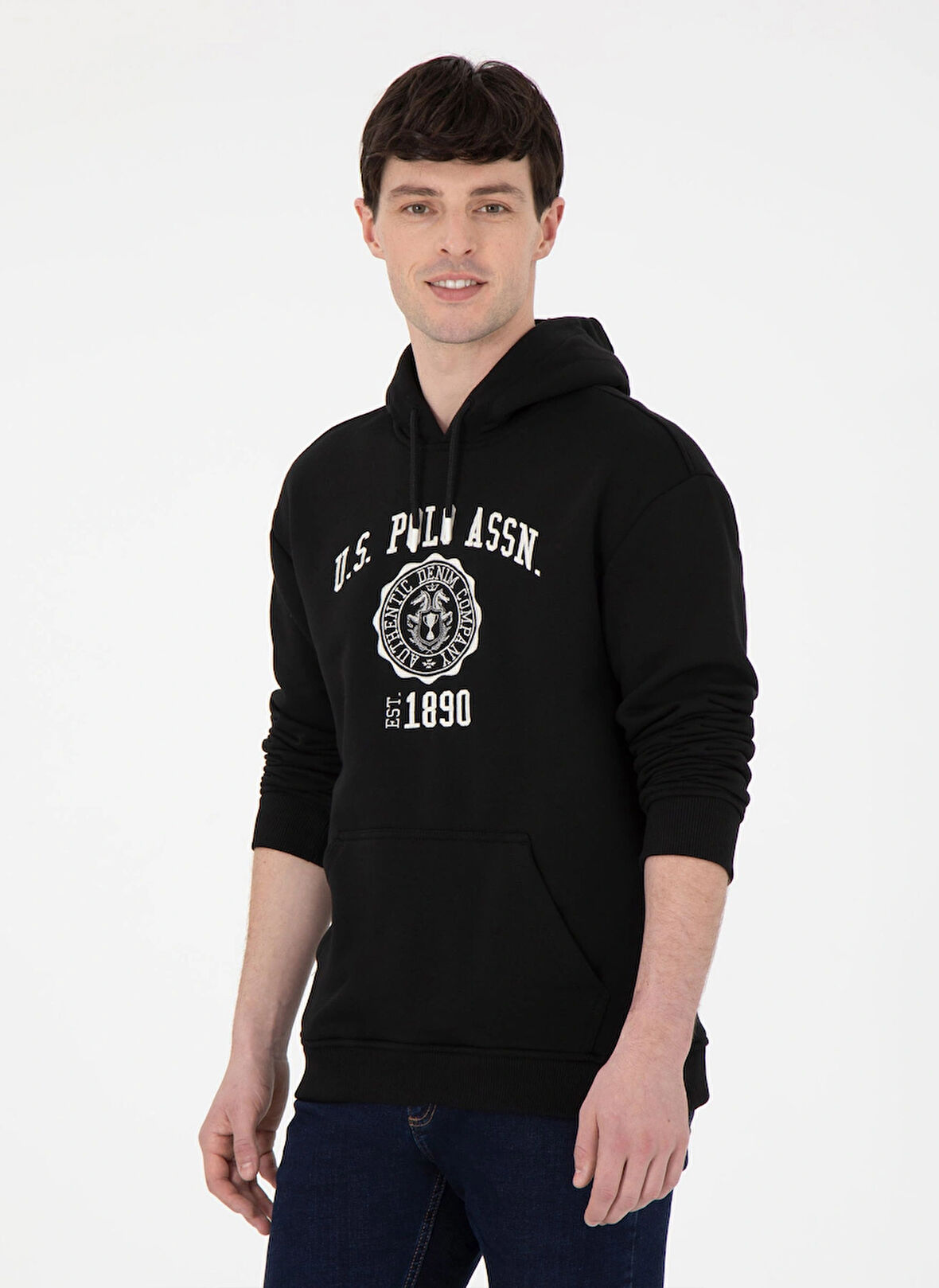 U.S. Polo Assn. Klasik Yaka Siyah Erkek Sweatshırt G081SZ082.000.1946819