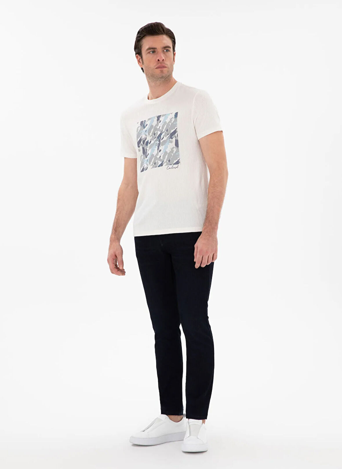 Cacharel Normal Bel Normal Paça Slim Fit Lacivert Erkek Denim Pantolon BREYON