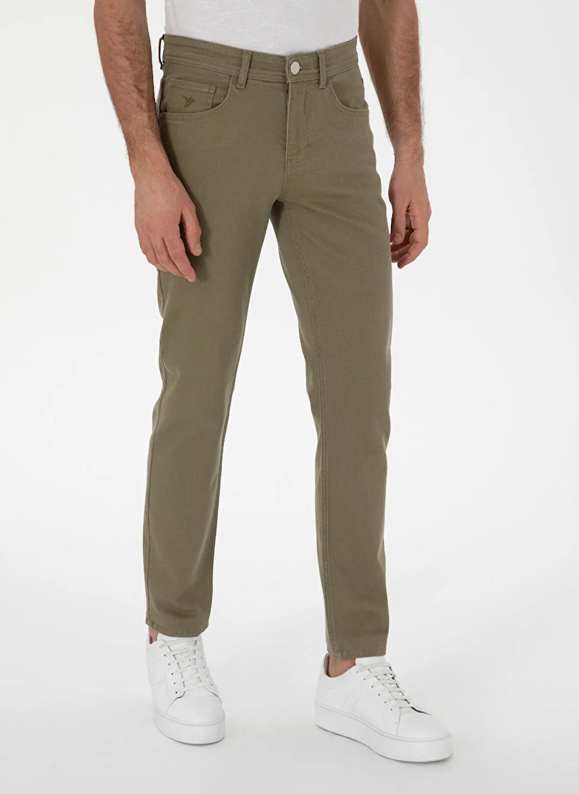 Cacharel Normal Bel Normal Paça Slim Fit Yeşil Erkek Denim Pantolon RAIDS